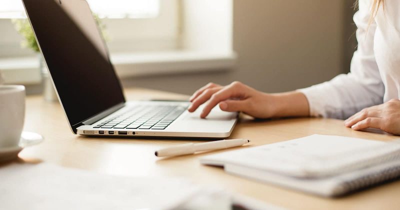 Woman Using Computer Laptop